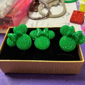 Green Mickey Mouse Earrings
